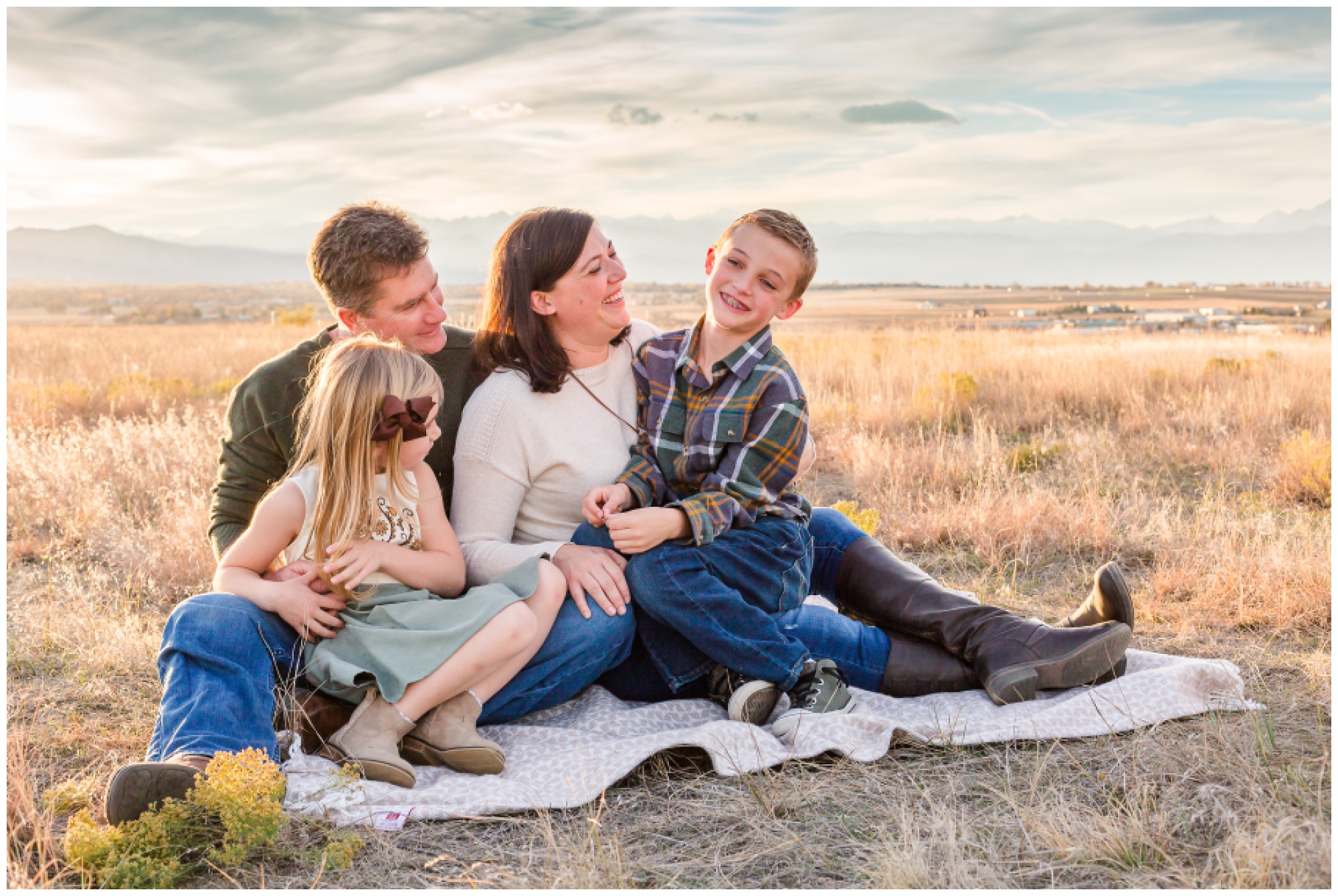 A family session with a mountain view