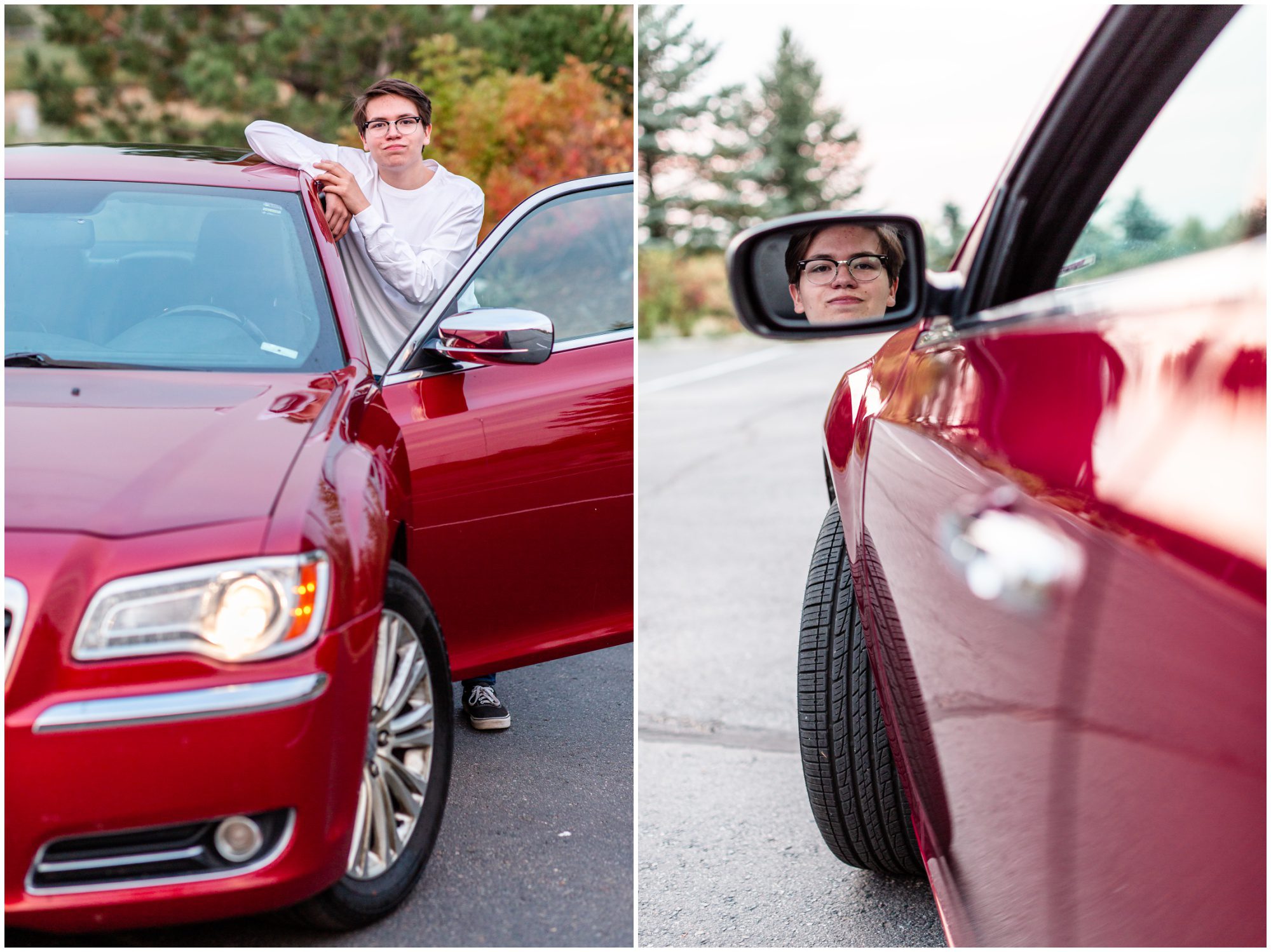 guys senior portraits with car