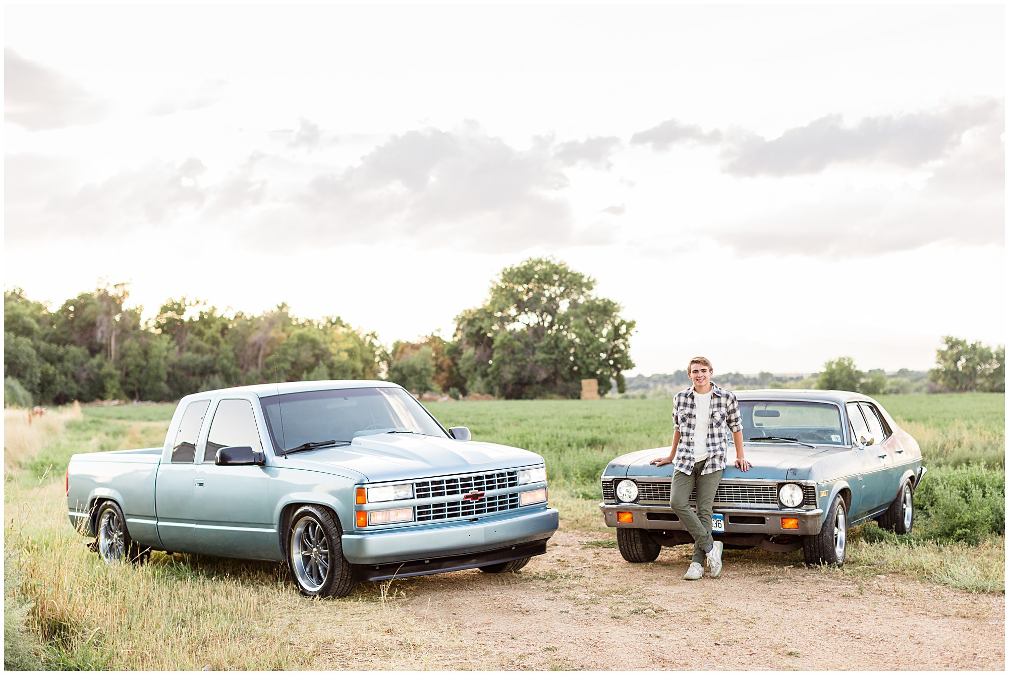 Guy's senior pictures with cars