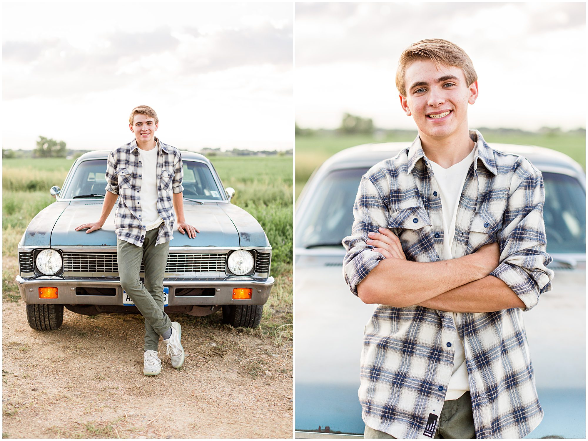 Guy's senior pictures with cars