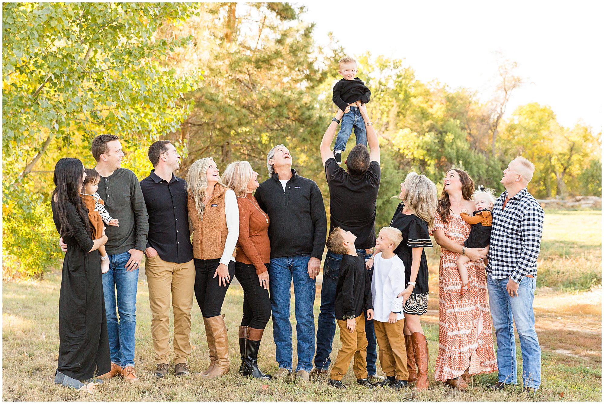 An outdoor extended family session