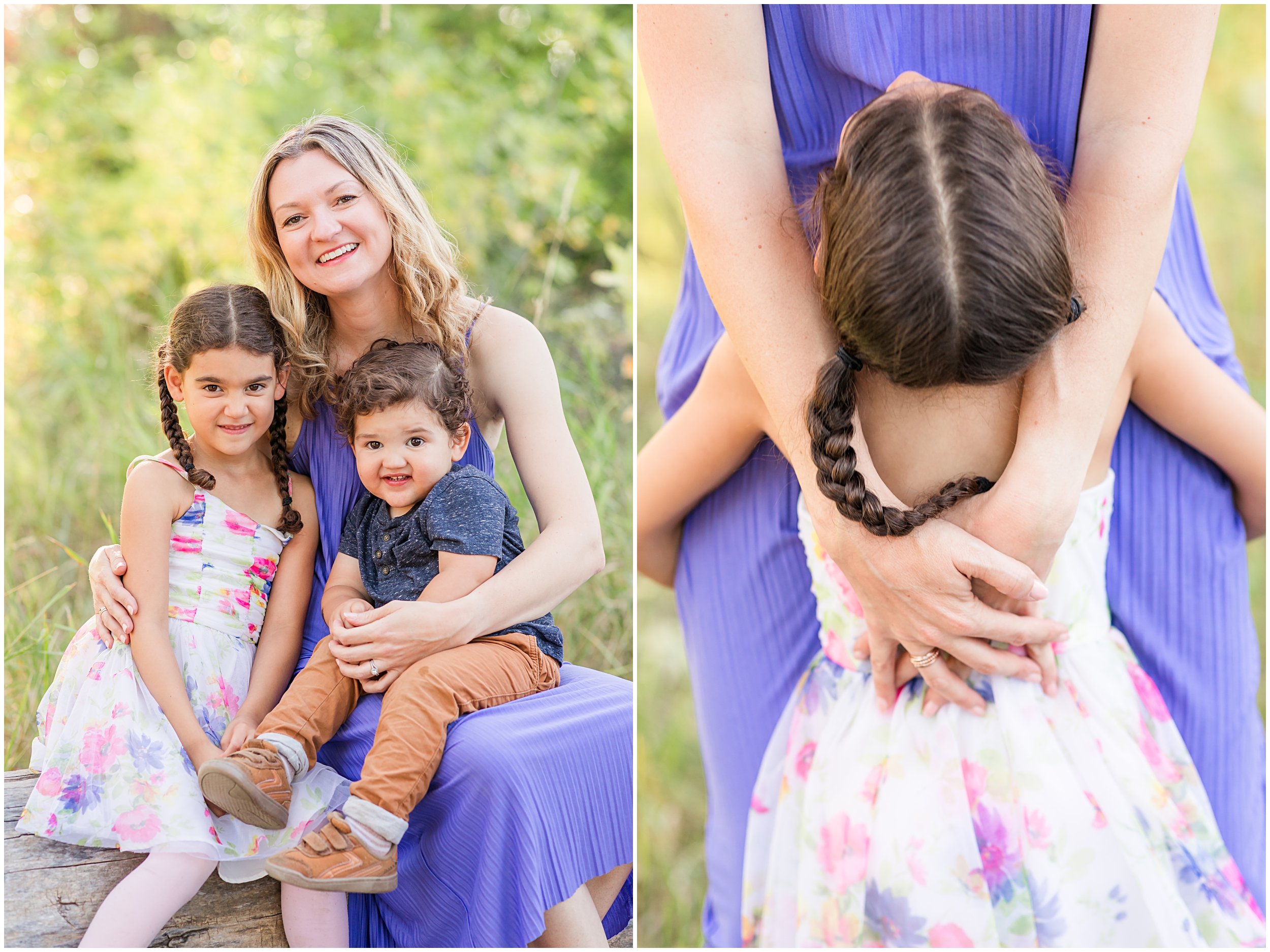 Motherhood moments captured during a fall mini session at McKay Lake by Erie family photographer